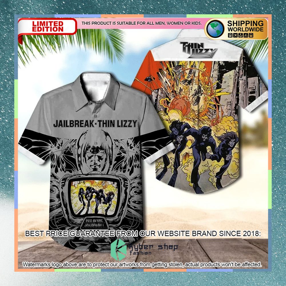 thin lizzy band jailbreak album hawaiian shirt 1 204
