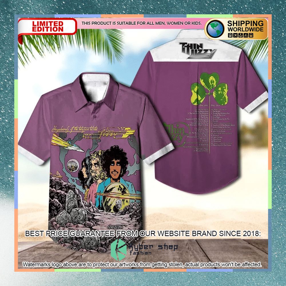 thin lizzy band vagabonds of the western world album hawaiian shirt 1 541