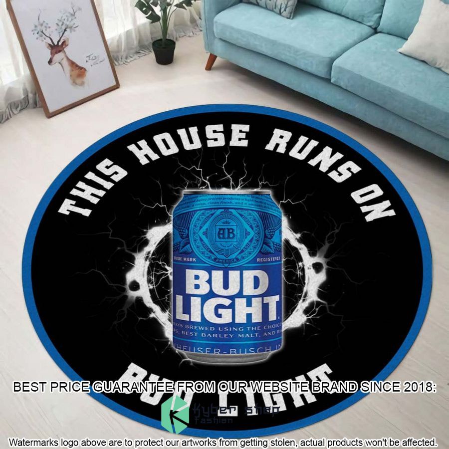 this house runs on bud light round rug 1 295