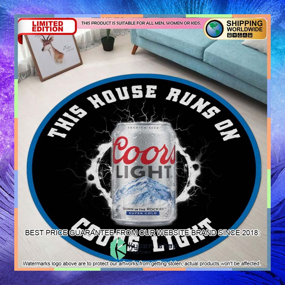 this house runs on coors light round rug 1 15