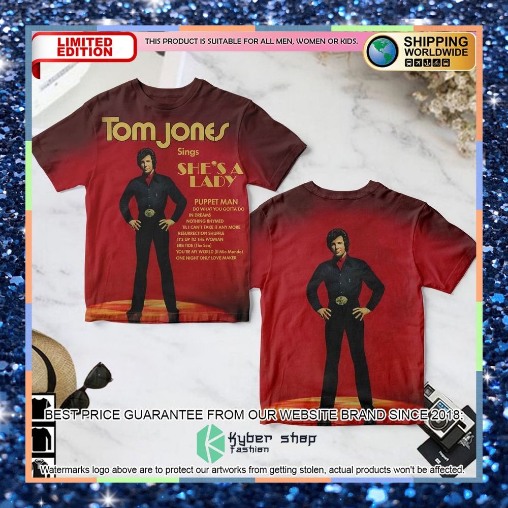 Tom Jones She'S A Lady Album T Shirt 3 tom jones shes a lady album t shirt 1 591