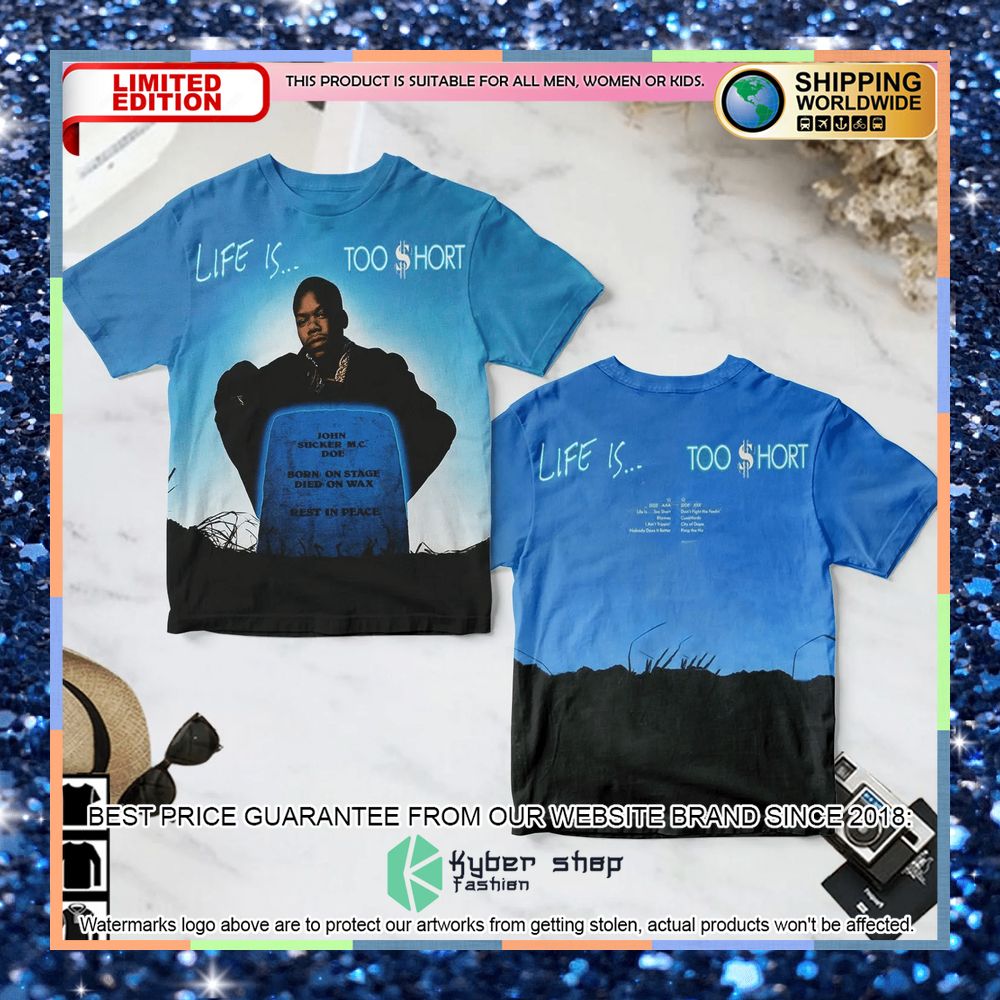 Too Short Life Is Too Short Album T Shirt 3 too short life is too short album t shirt 1 440