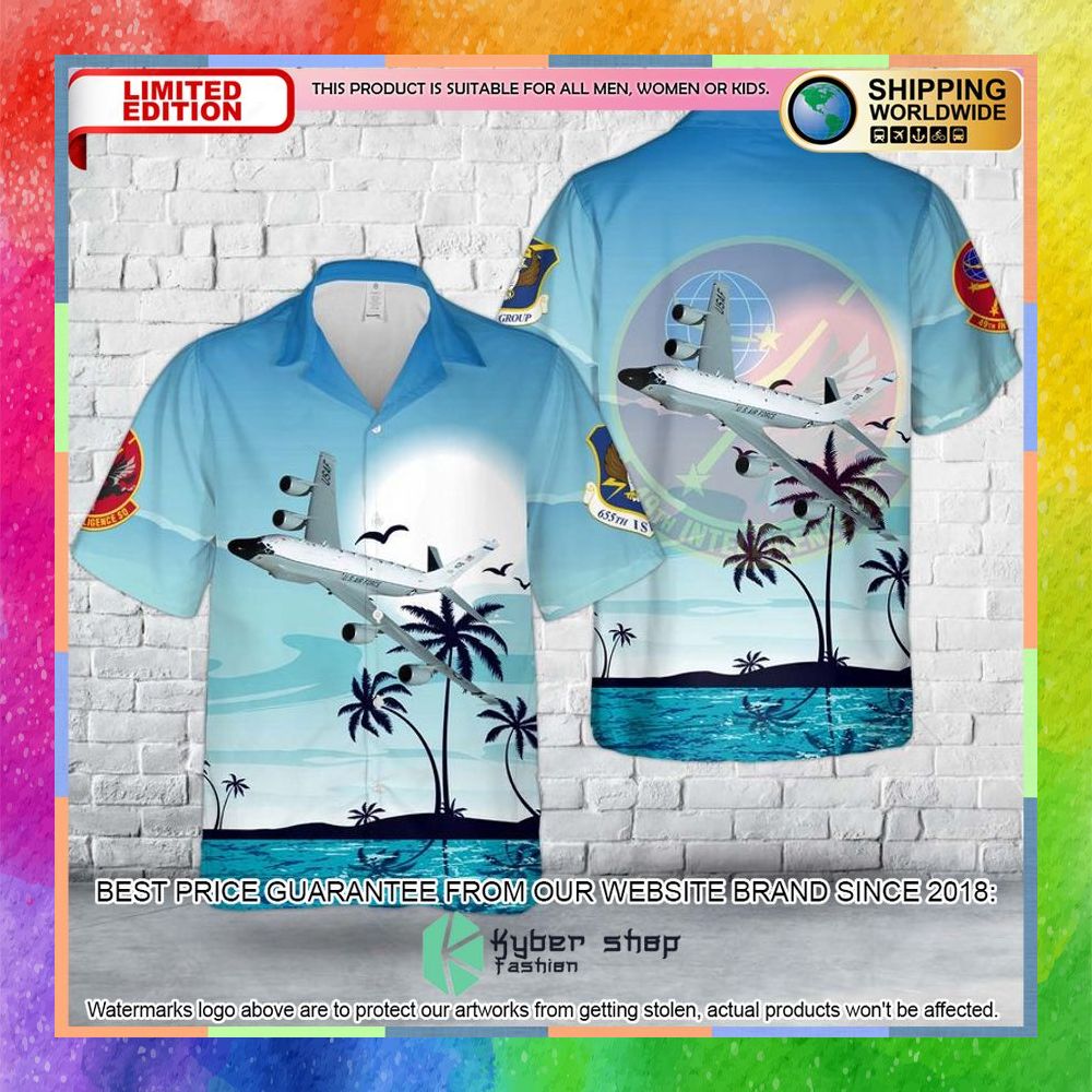 US Air Force 49TH Intelligence Squadron RC 135 Hawaiian Shirt 17 us air force 49th intelligence squadron rc 135 hawaiian shirt 1 213