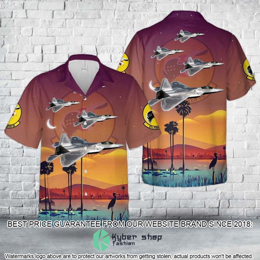 us air force f 22a 03 042 of 27th fighter squadron hawaiian shirt 1 261