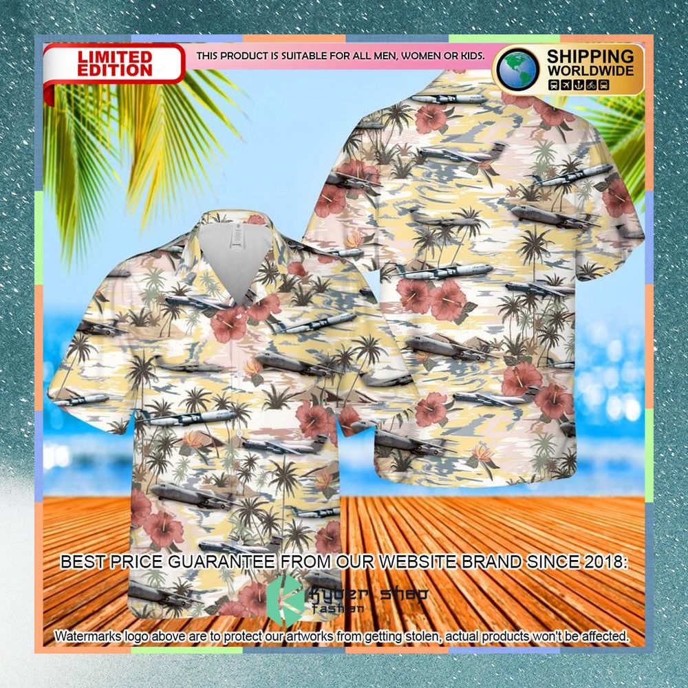 us air force hanoi taxi lockheed c 141 starlifter hibiscus hawaiian shirt 1 319