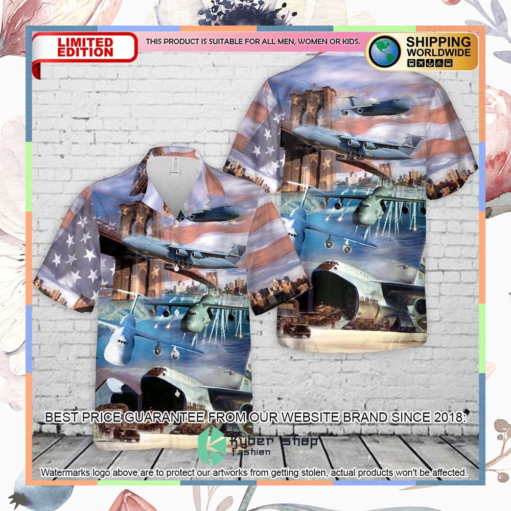 US Air Force Lockheed C-5 Galaxy Hawaiian Shirt 3 us air force lockheed c 5 galaxy hawaiian shirt 1 352