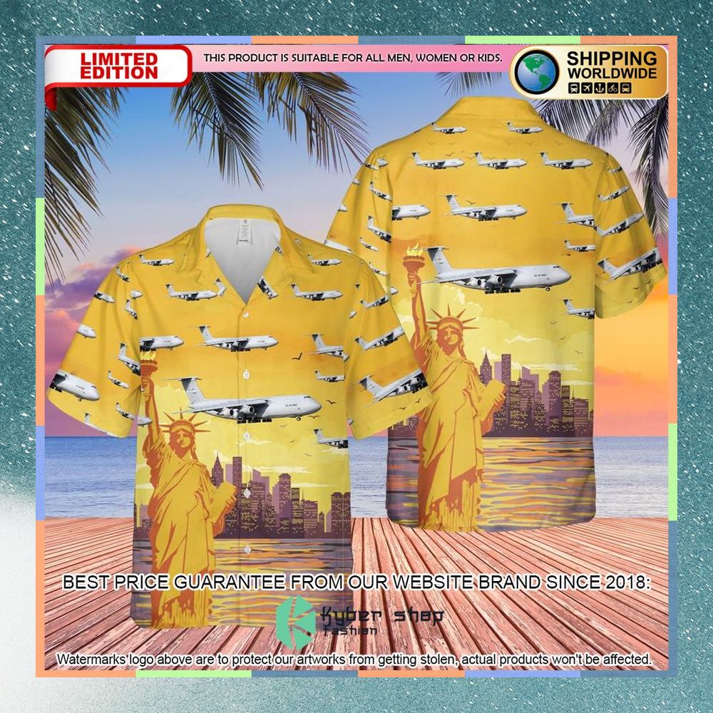 us air force new york air national guard lockheed c 5 galaxy hawaiian shirt 1 988