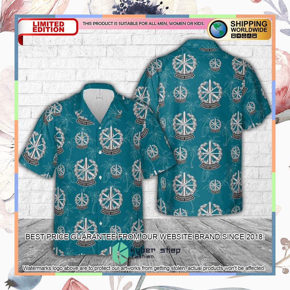 us army master gunner identification badge hawaiian shirt 1 100