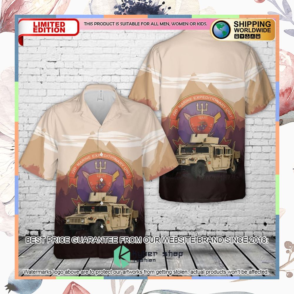 US Marine Corps M1151A1 HMMWV Armament Carrier Of 22nd Marine Expeditionary Unit MEU Hawaiian Shirt 3 us marine corps m1151a1 hmmwv armament carrier of 22nd marine expeditionary unit meu hawaiian shirt 1 725