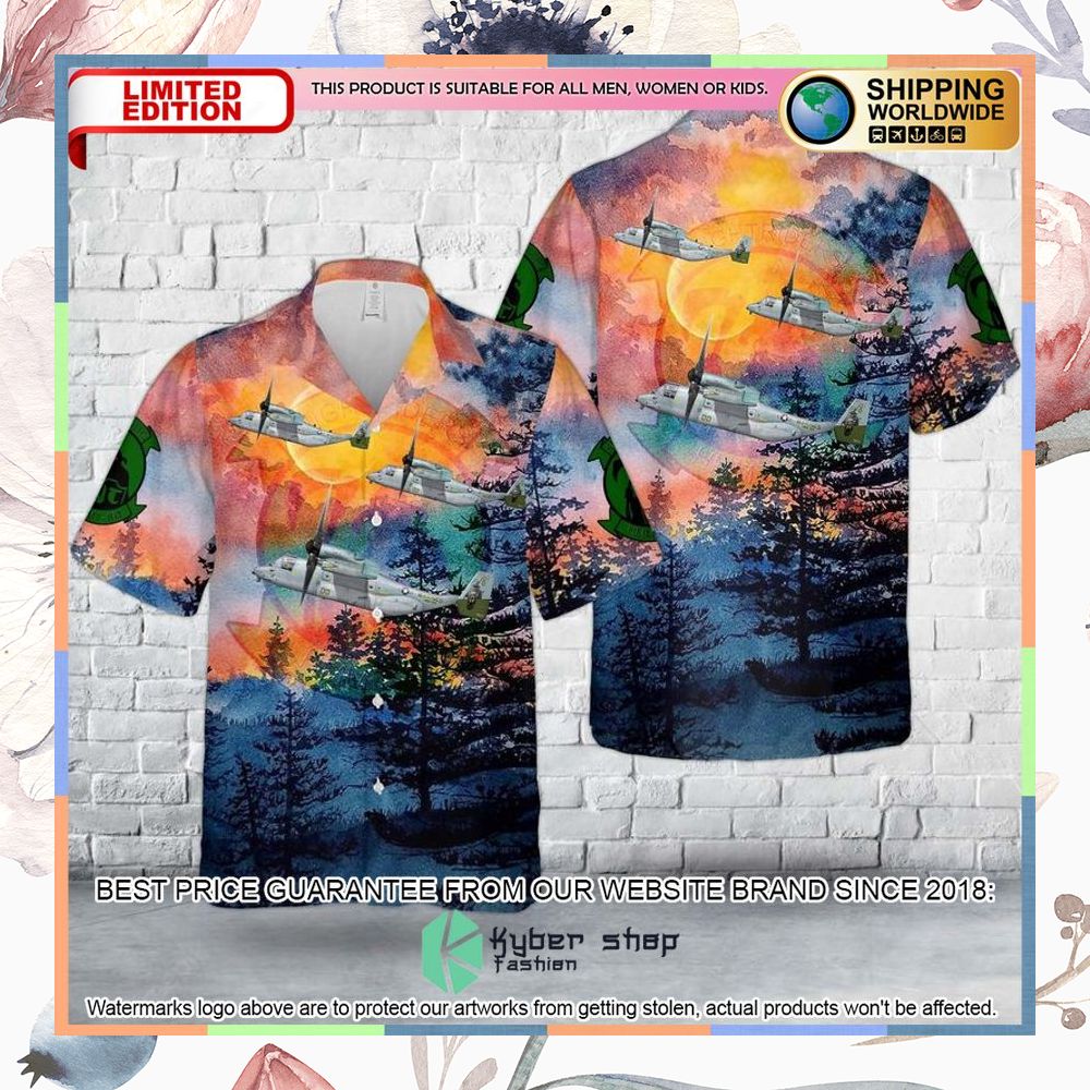 us marine corps mv 22b osprey of vmm 164 knightriders hawaiian shirt 1 567