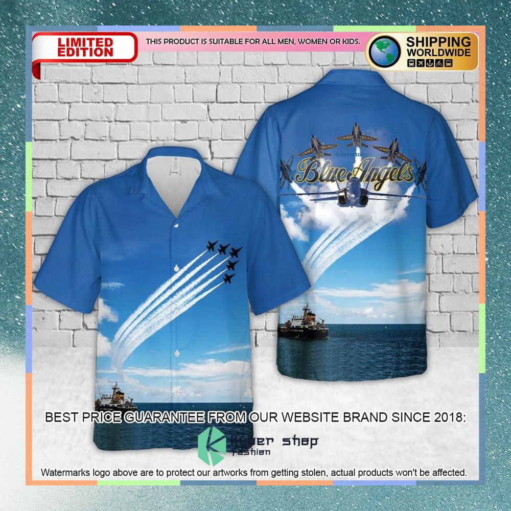 us navy blue angels show blue sky hawaiian shirt 1 708