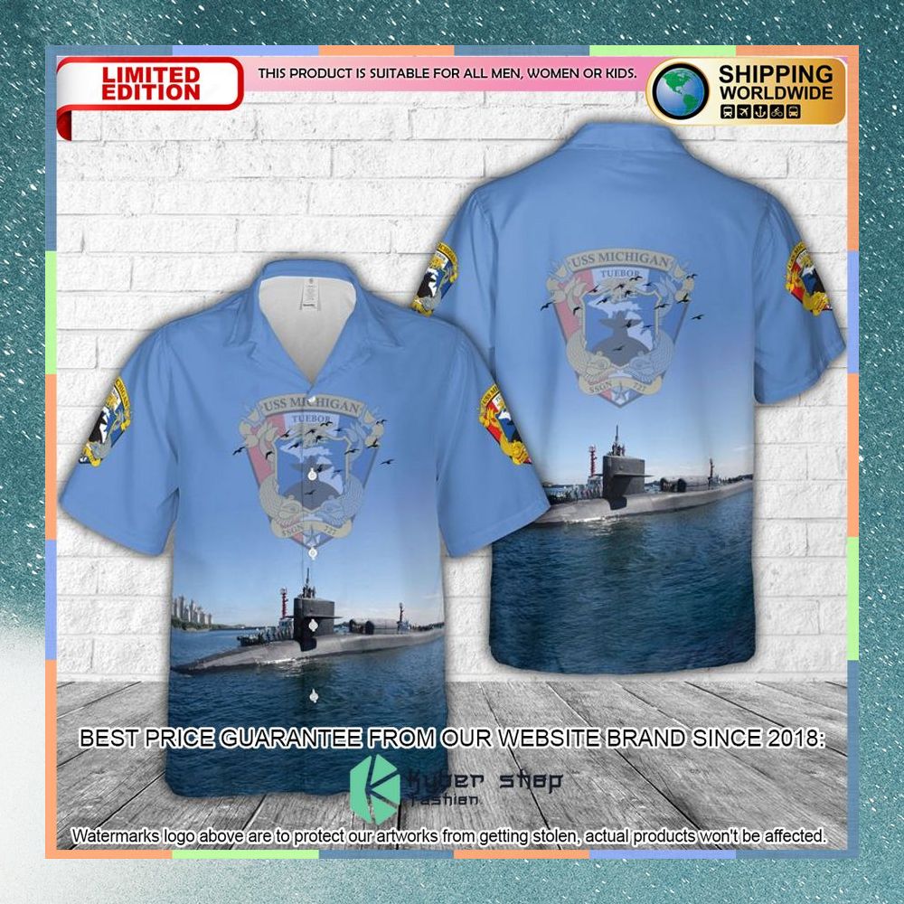 US Navy USS Michigan SSGN 727 Hawaiian Shirt 3 us navy uss michigan ssgn 727 hawaiian shirt 1 828