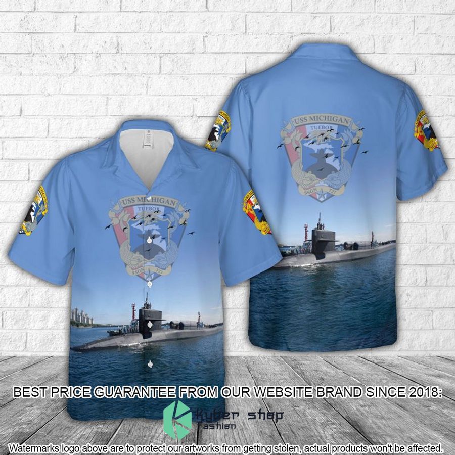 us navy uss michigan ssgn 727 hawaiian shirt 1 855