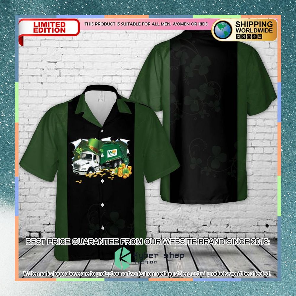 US Waste Management Garbage Truck St Patrick day Hawaiian Shirt 3 us waste management garbage truck st patrick day hawaiian shirt 1 922