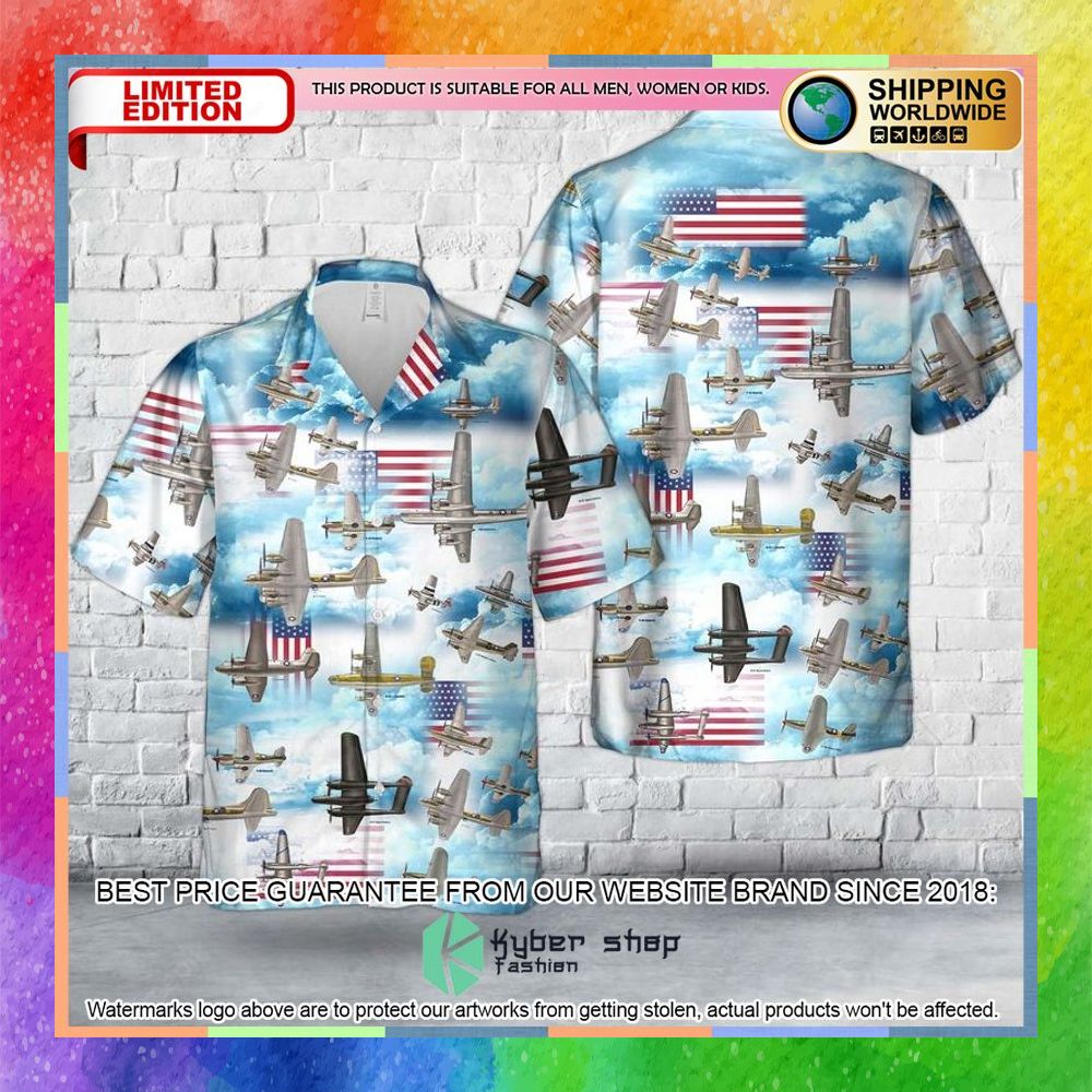 USAAF Warbirds WWII Airplane Hawaiian Shirt 3 usaaf warbirds wwii airplane hawaiian shirt 1 324
