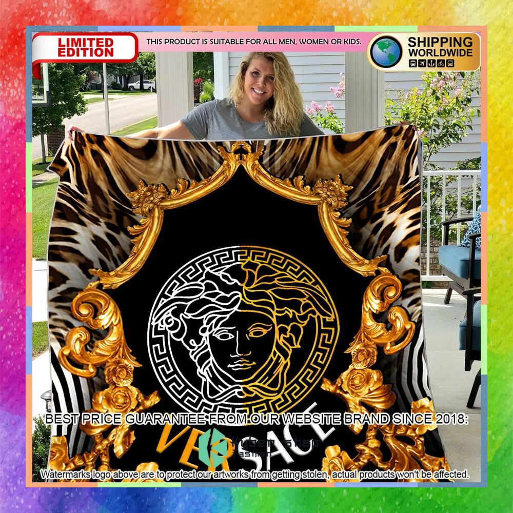 Versace Logo Soft Blanket 3 versace logo soft blanket 1 607