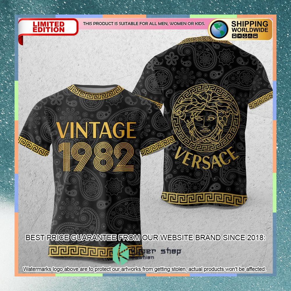 Versace Vintage 1982 T-shirt 3 versace vintage 1982 paisley t shirt 1 715