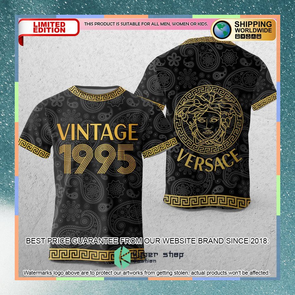 Versace Vintage 1995 T-shirt 3 versace vintage 1995 paisley t shirt 1 632