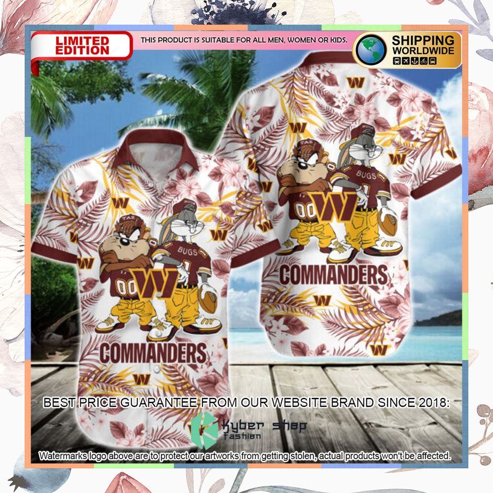 Washington Commanders Bugs Bunny Taz NFL Hawaiian Shirt 3 washington commanders bugs bunny taz nfl hawaiian shirt 1 251