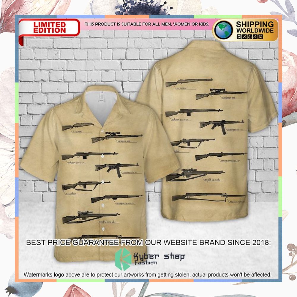 wwii rifles hawaiian shirt 1 174