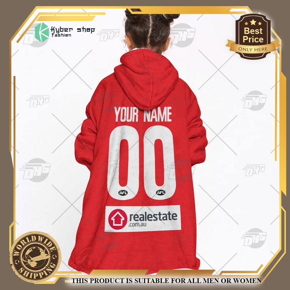 Personalized AFL Sydney Swans Hoodie Blanket 7 personalized afl sydney swans hoodie blanket 7