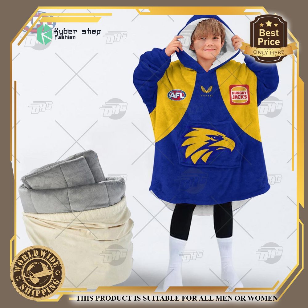 personalized afl west coast eagles hoodie blanket 2