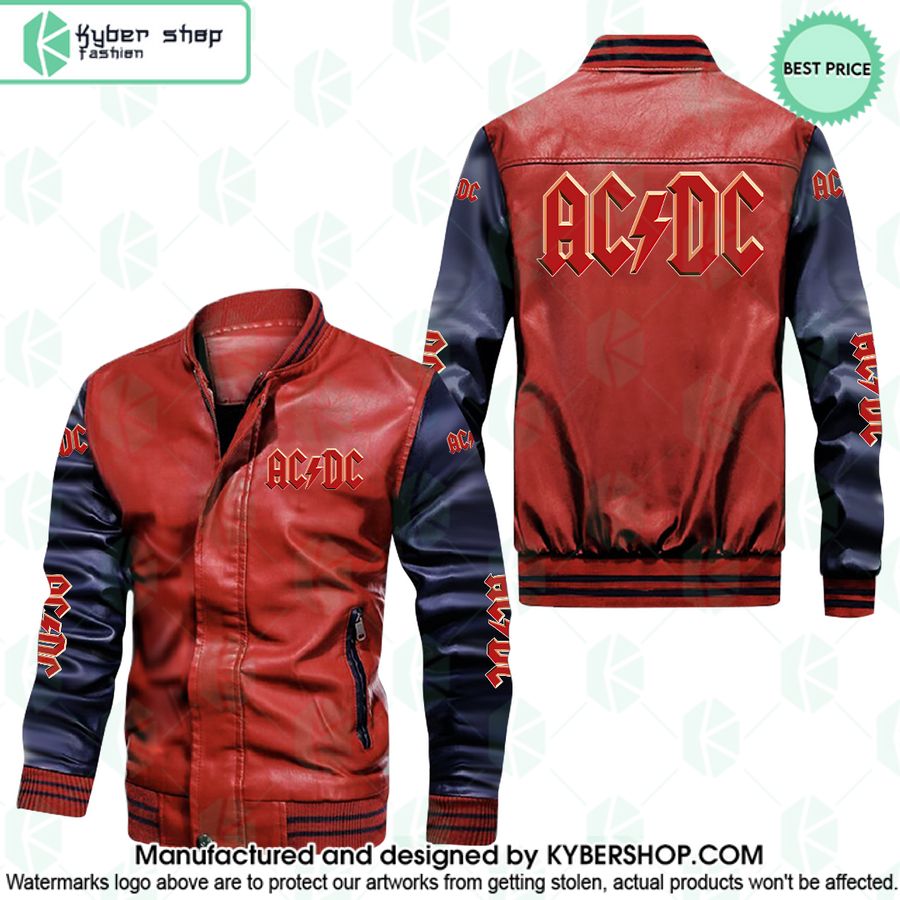 acdc rock band leather bomber jacket 1 489