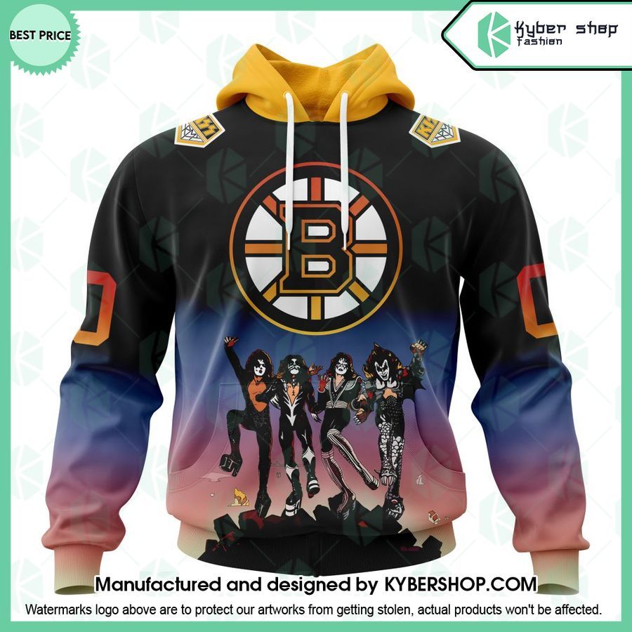 boston bruins kiss band design custom hoodie 1 871