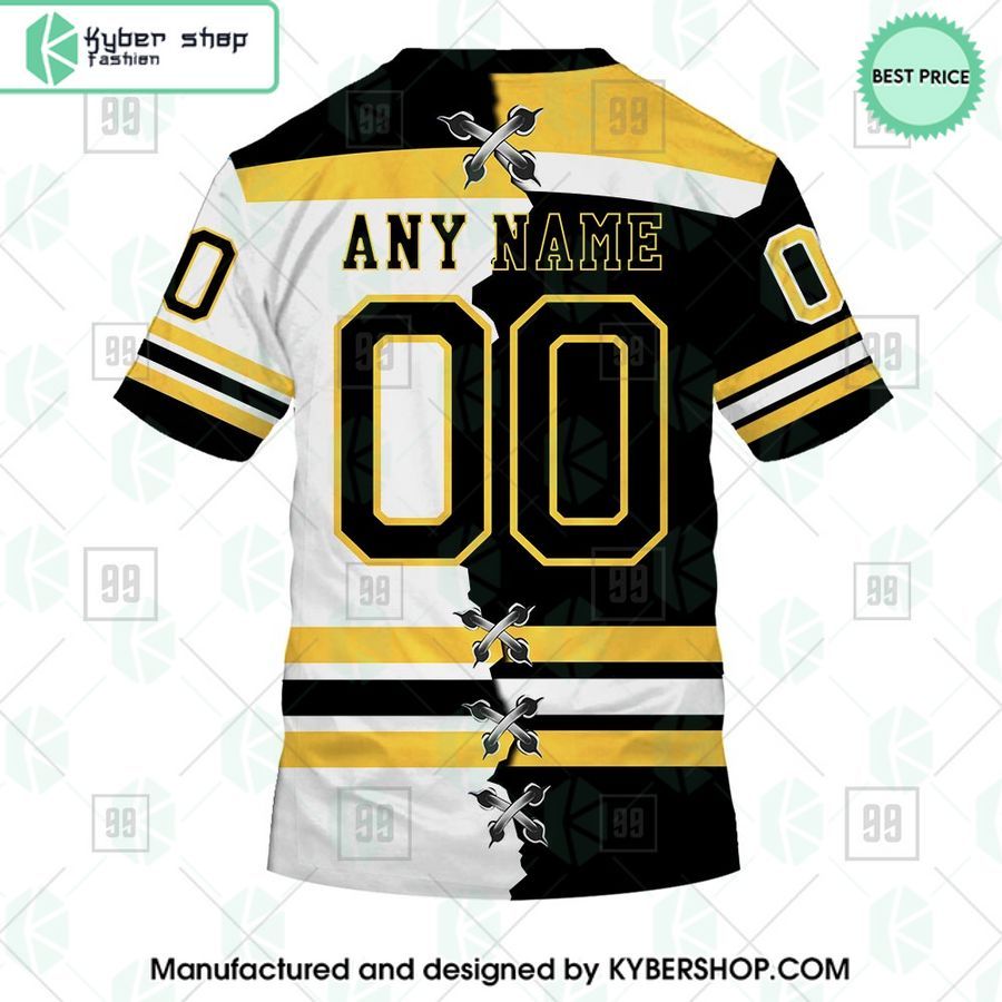 Boston Bruins Mix Home and Away Jersey CUSTOM Hoodie 7 boston bruins mix home and away jersey custom hoodie 7 994