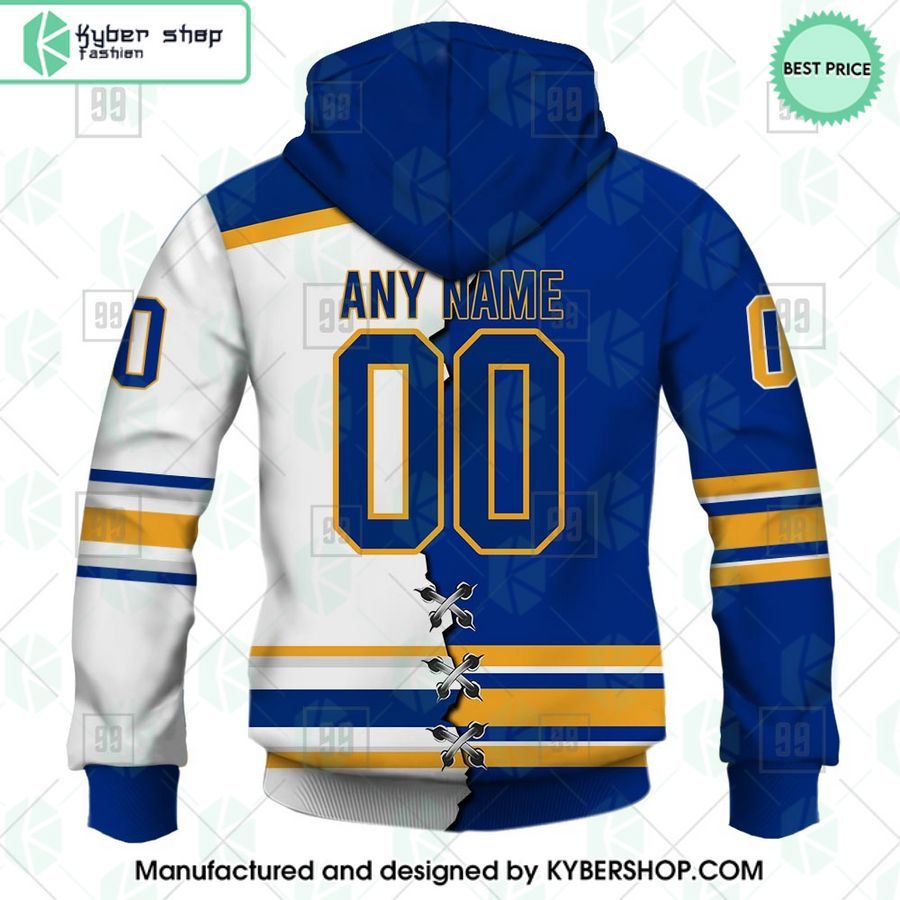 Buffalo Sabres Mix Home and Away Jersey CUSTOM Hoodie 6 buffalo sabres mix home and away jersey custom hoodie 6 880