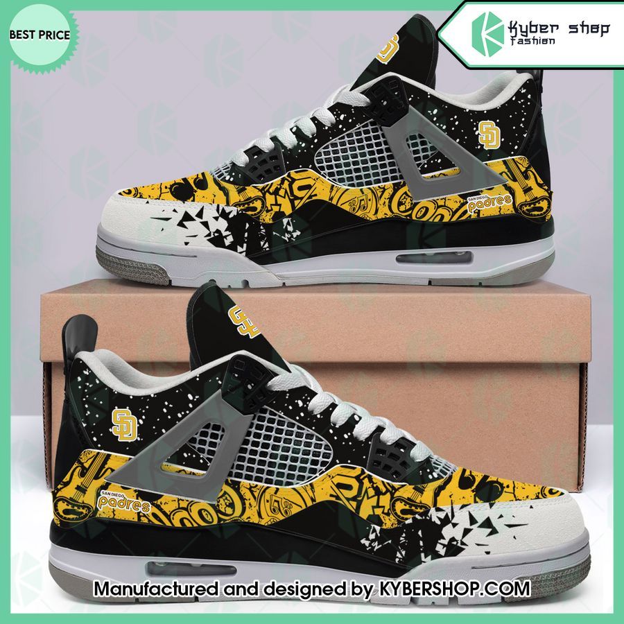 custom san diego padres air jordan 4 shoes 1 495