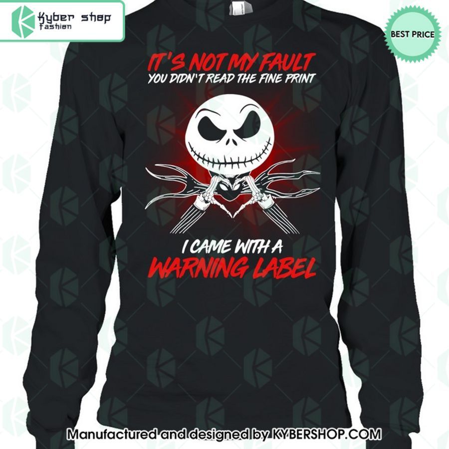 Jack Skellington I Came With A Warning Label Shirt, Hoodie 3 jack skellington i came with a warning label shirt hoodie 3 154