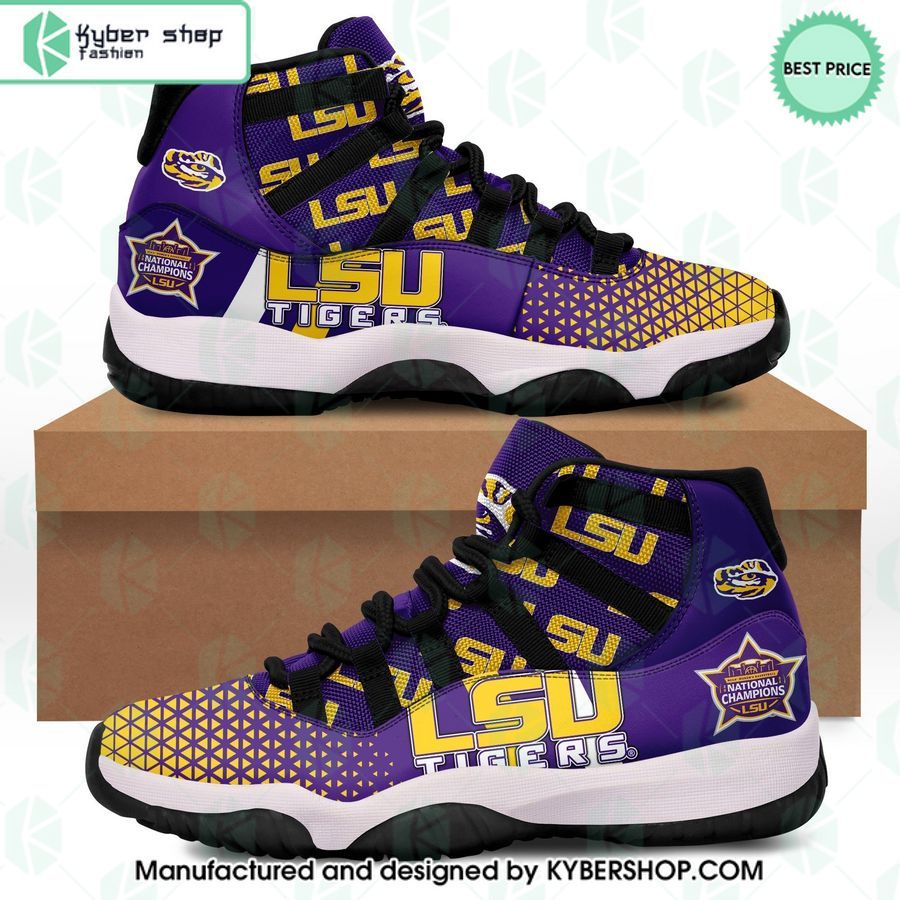 lsu tigers 2023 womens basketball national champions air jordan 11 shoes 1 634