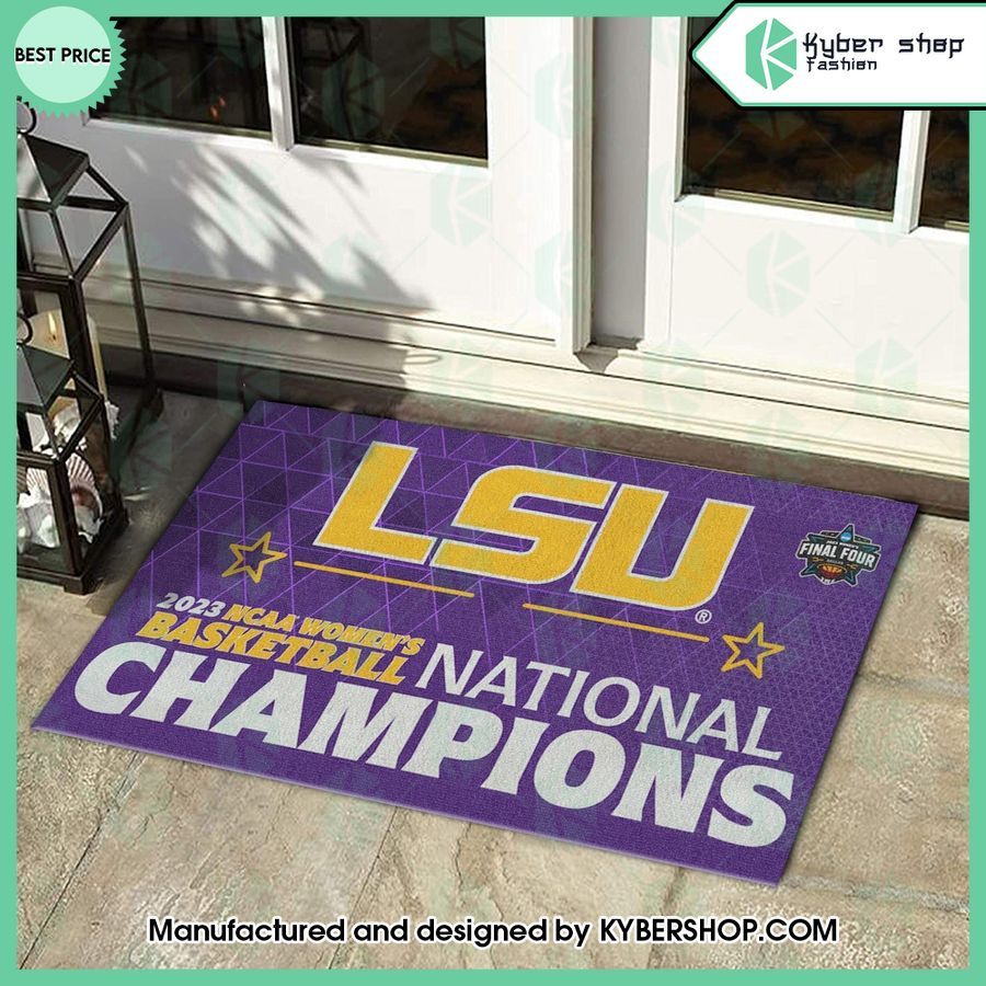 lsu tigers 2023 womens basketball national champions doormat 1 592
