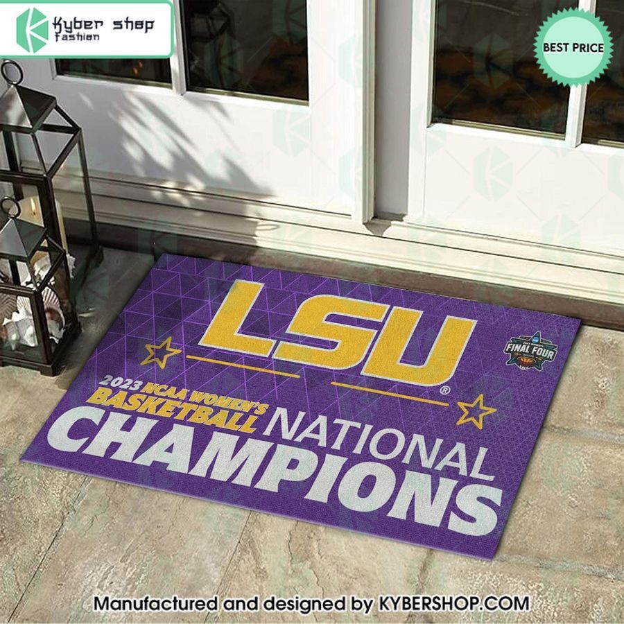 LSU Tigers 2023 Women’s Basketball National Champions Doormat 4 lsu tigers 2023 womens basketball national champions doormat 1 781