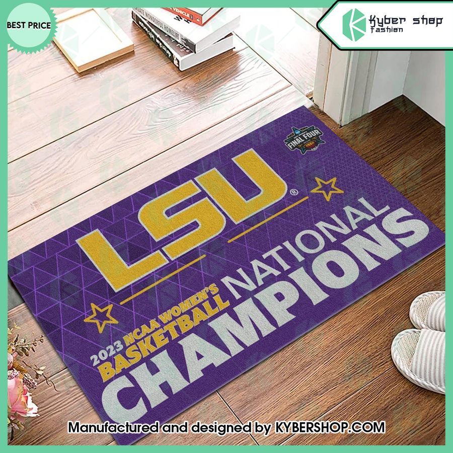 lsu tigers 2023 womens basketball national champions doormat 2 864