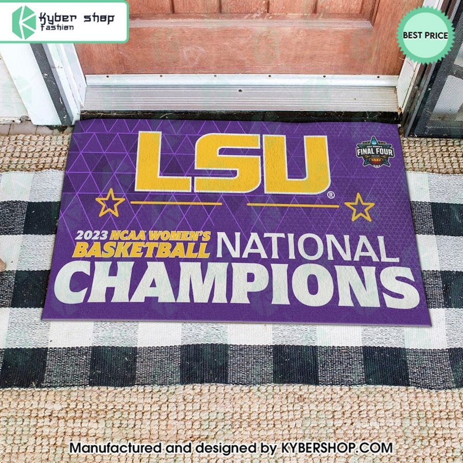 LSU Tigers 2023 Women’s Basketball National Champions Doormat 6 lsu tigers 2023 womens basketball national champions doormat 3 817