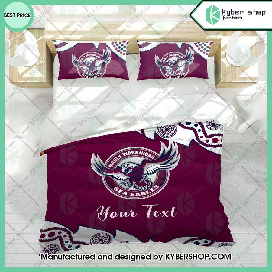 Manly Warringah Sea Eagles Aborigines Custom Bedding Set 4 manly warringah sea eagles aborigines custom name bedding set 4 86