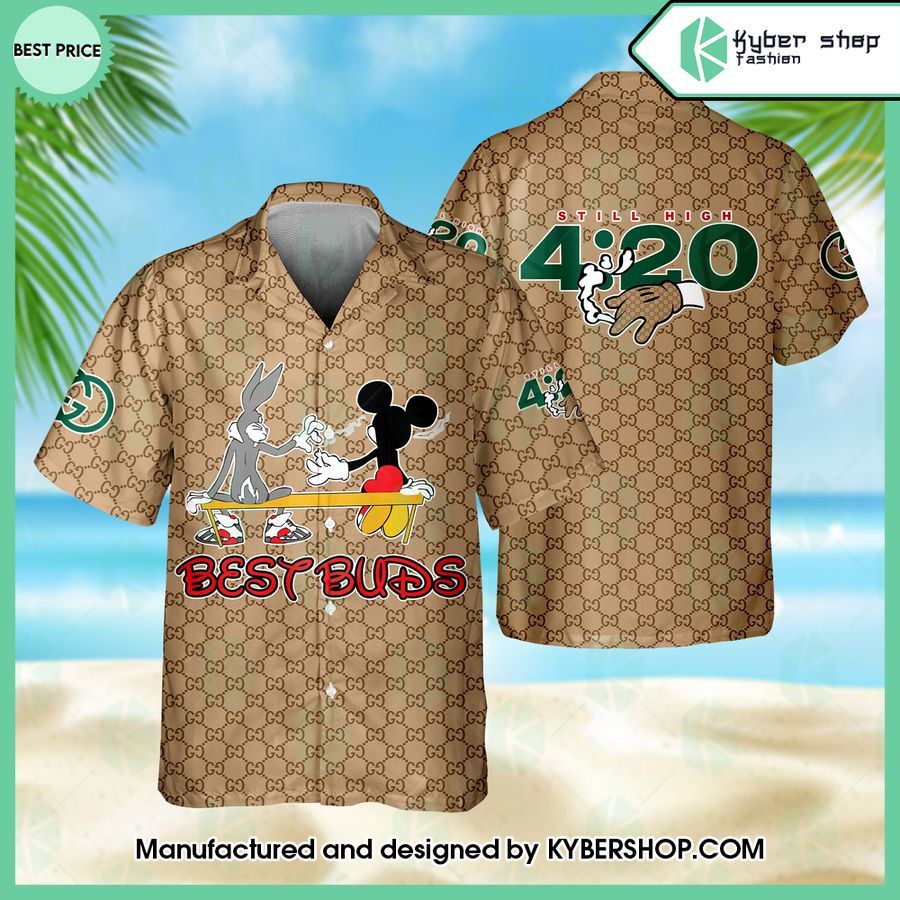 mickey mouse bugs bunny best buds gucci weed hawaiian shirt shorts 2 497