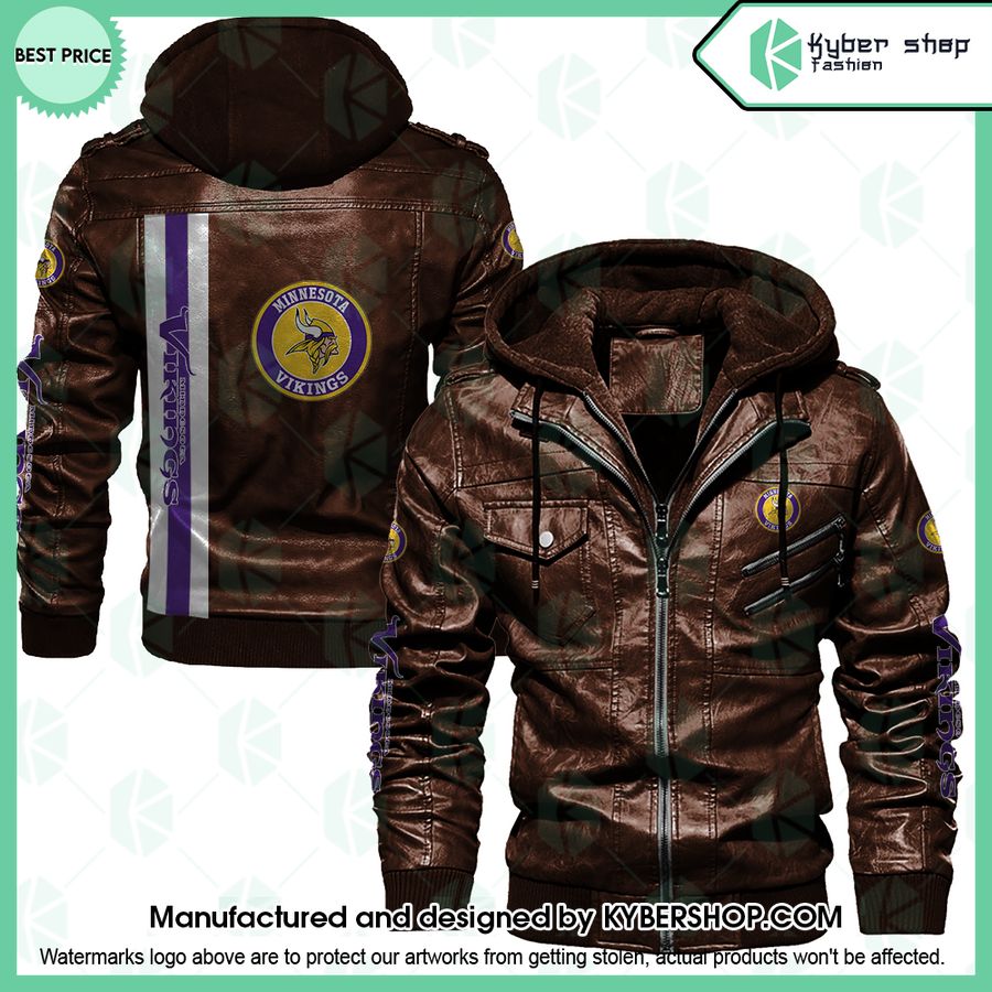 Minnesota Vikings Leather Jacket 6 minnesota vikings leather jacket 2 396