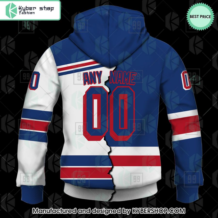 New York Rangers Mix Home and Away Jersey CUSTOM Hoodie 3 new york rangers mix home and away jersey custom hoodie 3 542