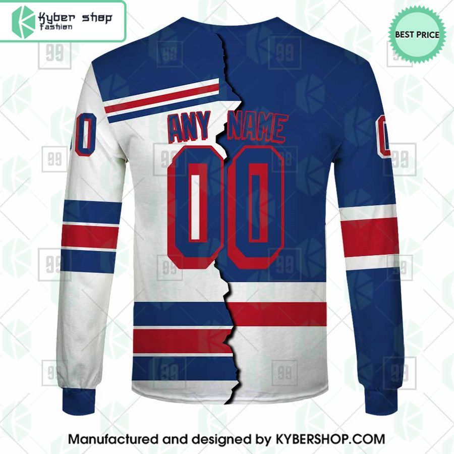 New York Rangers Mix Home and Away Jersey CUSTOM Hoodie 5 new york rangers mix home and away jersey custom hoodie 5 514