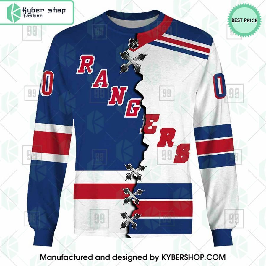 New York Rangers Mix Home and Away Jersey CUSTOM Hoodie 6 new york rangers mix home and away jersey custom hoodie 6 685