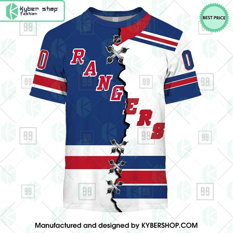 New York Rangers Mix Home and Away Jersey CUSTOM Hoodie 9 new york rangers mix home and away jersey custom hoodie 9 281