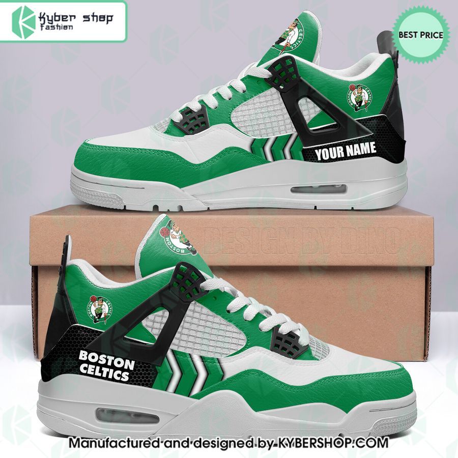 personalized boston celtics air jordan 4 shoes 1 746