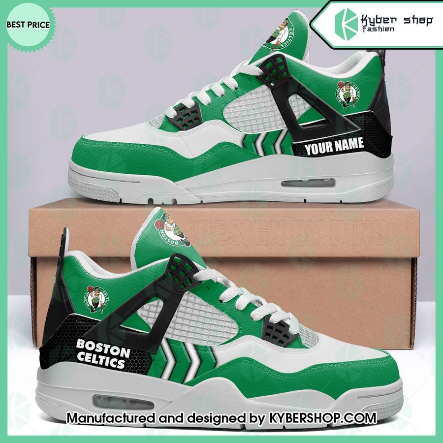 personalized boston celtics air jordan 4 shoes 1 834