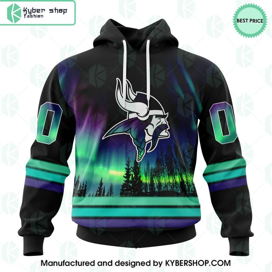 Personalized NFL Minnesota Vikings Northern Lights Shirt, Hoodie 10 personalized nfl minnesota vikings northern lights shirt hoodie 1 730