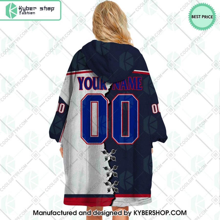 Personalized NHL Columbus Blue Jackets Mix Jersey Oodie Blanket Hoodie 3 personalized nhl columbus blue jackets mix jersey oodie blanket hoodie 3 73