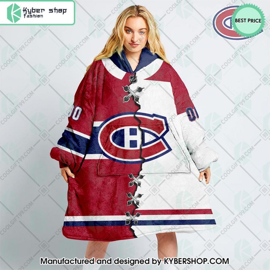 Personalized NHL Montreal Canadiens Mix Jersey Oodie Blanket Hoodie 5 personalized nhl montreal canadiens mix jersey oodie blanket hoodie 5 439