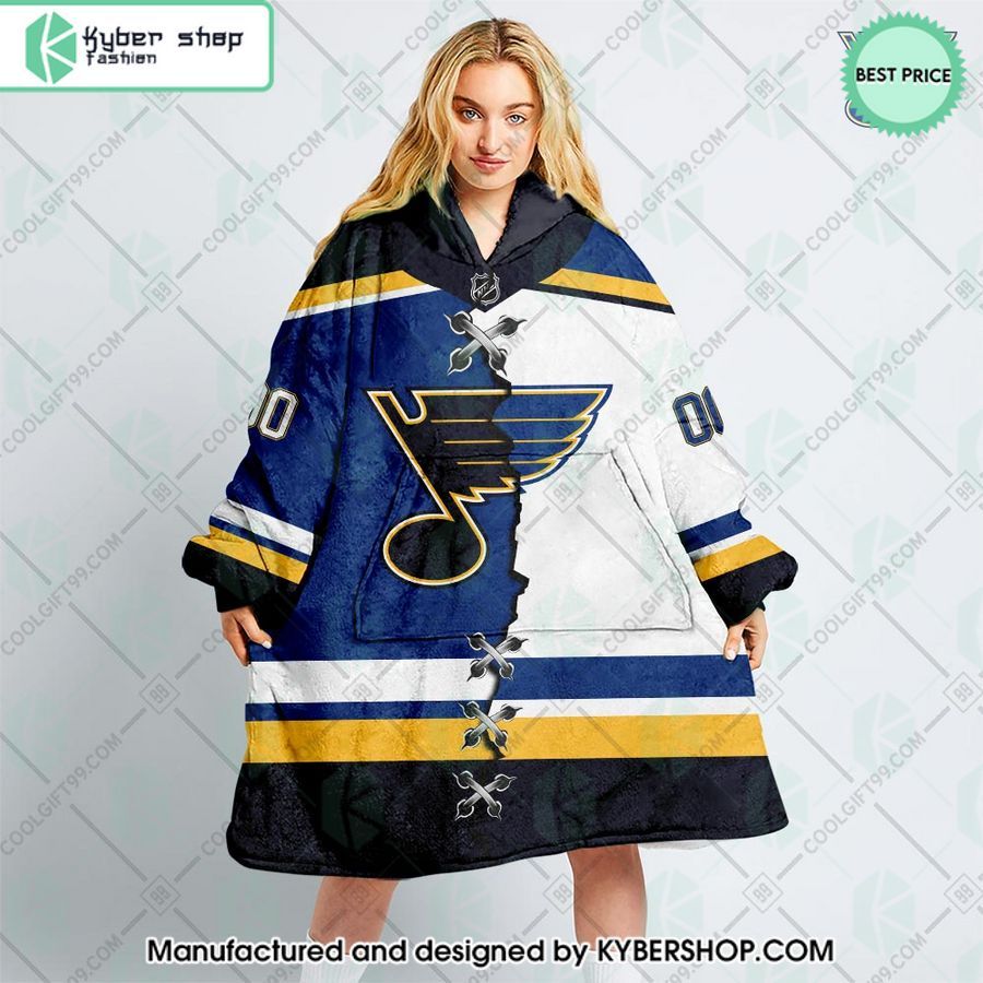 Personalized NHL St Louis Blues Mix Jersey Oodie Blanket Hoodie 5 personalized nhl st louis blues mix jersey oodie blanket hoodie 5 399